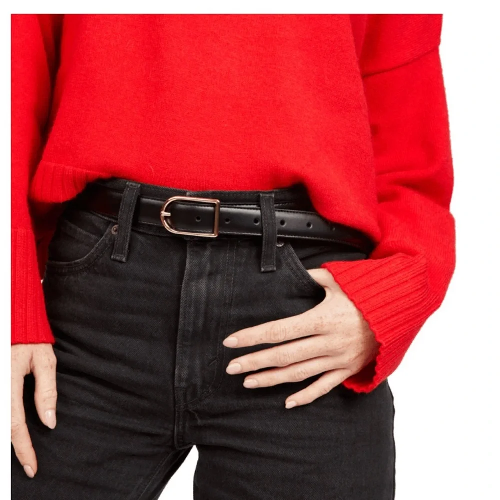 Kate Spade 25mm Stitched Feather Edged Belt - Picture 6 of 9